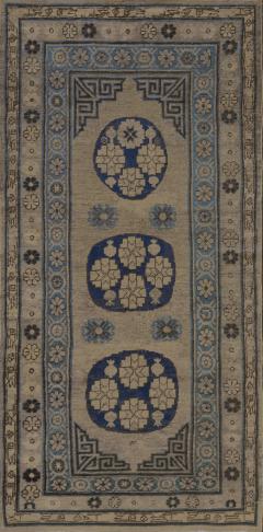 Traditional Antique Handwoven Wool Persian Khotan Runner - 1820063