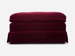 Traditional Aubergene Mohair Rolling Ottoman England 1970s - 4323527