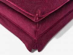 Traditional Aubergene Mohair Rolling Ottoman England 1970s - 4323529