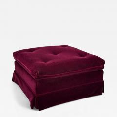 Traditional Aubergene Mohair Rolling Ottoman England 1970s - 4325628