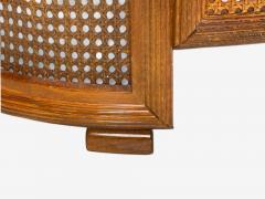 Traditional Cane Walnut Barrel Back Armchair USA 1980s - 4248713