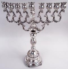 Traditional Classical Sterling Silver Hannukah Menorah - 4032731