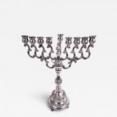 Traditional Classical Sterling Silver Hannukah Menorah - 4034190