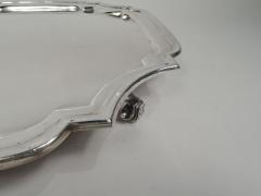 Traditional English Georgian Sterling Silver Cartouche Salver Tray - 3753617