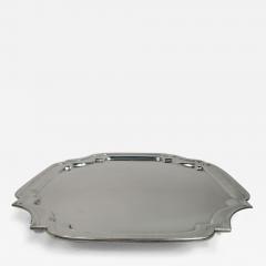 Traditional English Georgian Sterling Silver Cartouche Salver Tray - 3755765