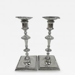 Traditional Georgian Style Sterling Silver Candlesticks - 3758901