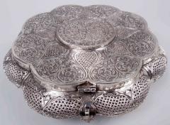 Traditional Indian Large Heavy Exotic Silver Keepsake Box - 4246903