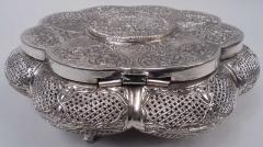 Traditional Indian Large Heavy Exotic Silver Keepsake Box - 4247048