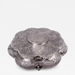Traditional Indian Large Heavy Exotic Silver Keepsake Box - 4248552