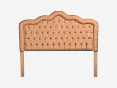 Traditional Kingsize Tufted Headboard Scalamandr Pink Silk USA 1960s - 4587843