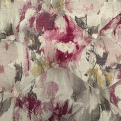 Traditional Oval Tufted Ottoman or Pouf Tie Dye Floral Fabric Wood USA 2010s - 3494681