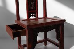 Traditional Qing style chair with hidden drawer - 3785467