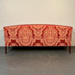 Traditional Sheridan Style Sofa Settee Silk Scalamandre Upholstery Mahogany - 3331962