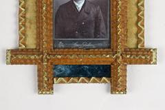 Tramp Art Photo Frame With Gilt Elements Velvet Austria ca 1890 - 3324913