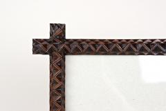 Tramp Art Rustic Photo Picture Frame Hand Carved Austria circa 1880 - 3657489