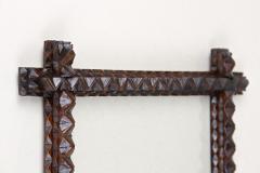 Tramp Art Rustic Photo Picture Frame Hand Carved Austria circa 1880 - 3657490