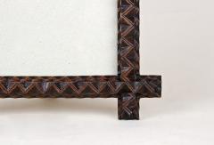 Tramp Art Rustic Photo Picture Frame Hand Carved Austria circa 1880 - 3657492