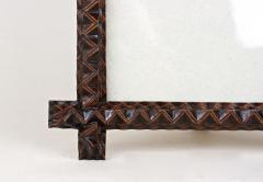 Tramp Art Rustic Photo Picture Frame Hand Carved Austria circa 1880 - 3657494