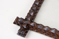 Tramp Art Rustic Photo Picture Frame Hand Carved Austria circa 1880 - 3657496