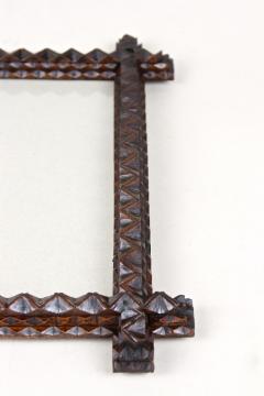 Tramp Art Rustic Photo Picture Frame Hand Carved Austria circa 1880 - 3657497