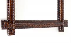 Tramp Art Rustic Wall Mirror 19th Century Handcarved Austria ca 1880 - 3317445