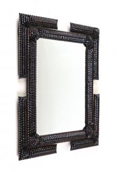 Tramp Art Rustic Wall Mirror Hand Carved Austria circa 1870 - 3361448