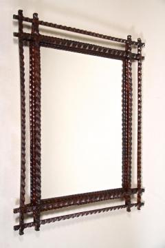 Tramp Art Rustic Wall Mirror Late 19th Century Austria circa 1880 - 3625510