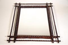 Tramp Art Rustic Wall Mirror Late 19th Century Austria circa 1880 - 3625517