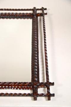 Tramp Art Rustic Wall Mirror Late 19th Century Austria circa 1880 - 3625518
