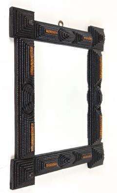 Tramp Art Rustic Wall Mirror With Spruce Branches Austria circa 1890 - 3477232