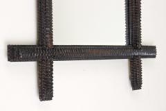 Tramp Art Wall Mirror Rustic Style Handcarved Austria circa 1870 - 3477020