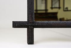 Tramp Art Wall Mirror Rustic Style Handcarved Austria circa 1870 - 3477021