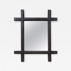 Tramp Art Wall Mirror Rustic Style Handcarved Austria circa 1870 - 3479230