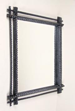 Tramp Art Wall Mirror with Chip Carvings Basswood Austria circa 1880 - 3484130