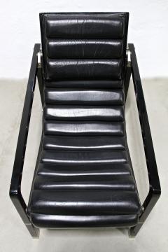 Transat Chair With Black Leather Design Eileen Gray 1927 France ca 1975 - 3310183