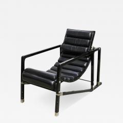 Transat Chair With Black Leather Design Eileen Gray 1927 France ca 1975 - 3315831