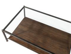 Transitional Industrial 2 Tier Metal Coffee Table with Oak Base - 4410849