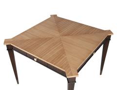 Transitional Mahogany Games Table in 2 Tone Natural Finish with Brass Accents - 4476169