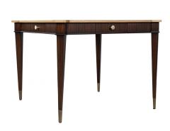 Transitional Mahogany Games Table in 2 Tone Natural Finish with Brass Accents - 4476175