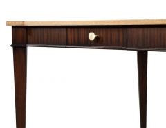 Transitional Mahogany Games Table in 2 Tone Natural Finish with Brass Accents - 4476176