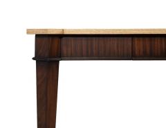 Transitional Mahogany Games Table in 2 Tone Natural Finish with Brass Accents - 4476177