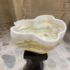 Translucent Statement Large Sculptural Organic Stone Decorative Centerpiece Bowl - 2142912