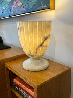 Travail Francais Art Deco Alabaster Table Lamp - 2893038