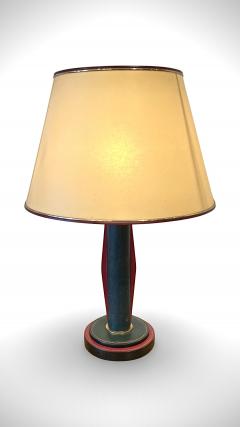 Travail Francais Art Deco Leather and Bronze Table Lamp in the style of Jaques Adnet - 3479080