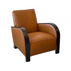 Travail Francais Art Deco Pair of Club Chairs in the style of Jacques Adnet - 2865351