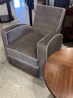 Travail Francais Art Deco Pair of Italian Mohair Club Chairs - 2977593