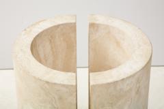 Travertine Dining Table Side Table - 2056243