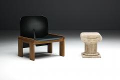 Travertine Ionic Pedestal Side Tables Italy Late 20th Century - 4452091