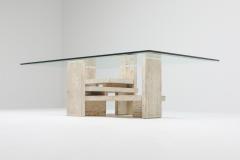 Travertine Postmodern Coffee Table 1970s - 1231305