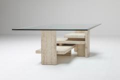 Travertine Postmodern Coffee Table 1970s - 1231306